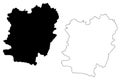 Caras-Severin County Administrative divisions of Romania, Vest development region map vector illustration, scribble sketch Caras