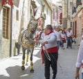 Caravaca de la Cruz, Spain, May 2, 2019: Horse being paraded at Caballos Del Vino