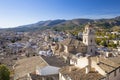 Caravaca, Spain - November 17, 2017: panorama of the city of Caravaca de la Cruz with many houses with tiled roofs, a