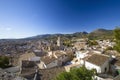 Caravaca, Spain - November 17, 2017: panorama of the city of Caravaca de la Cruz on the background of the mountain range