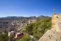 Caravaca, Spain - November 17, 2017: panorama of the city of Caravaca de la Cruz and part of the stone wall of the