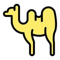 Caravan camel icon color outline vector Royalty Free Stock Photo