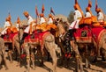 Caravan of camel riders from Rajasthan military deportament