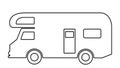 Caravan, white color, isolated icon, eps.