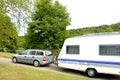 Caravan at a camping Royalty Free Stock Photo