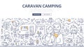 Caravan Camping Doodle Concept