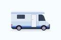 Caravan car icon recreational travel vehicle camping concept flat horizontal white background Royalty Free Stock Photo