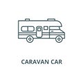 Caravan car vector line icon, linear concept, outline sign, symbol