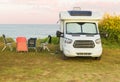 Caravan holidays by the sea in the summer