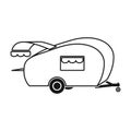 Caravan icon in black style isolated on white background. Picnic symbol