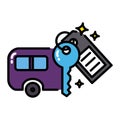 Caravan icon colorful sharing economy concept isolated