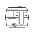 Caravan icon, linear isolated illustration, thin line vector, web design sign, outline concept symbol with editable Royalty Free Stock Photo