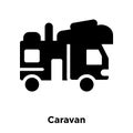 Caravan icon vector isolated on white background, logo concept o