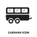 Caravan icon vector isolated on white background, logo concept o