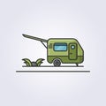 caravan line icon colored vector logo design