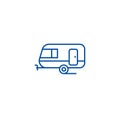 Caravan line icon concept. Caravan flat  vector symbol, sign, outline illustration. Royalty Free Stock Photo