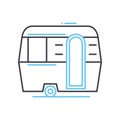 caravan line icon, outline symbol, vector illustration, concept sign