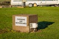 Caravan, motor homes and RV electrical power hook up plug on a site in Scotland Royalty Free Stock Photo