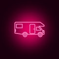 Caravan neon icon. Elements of Transport set. Simple icon for websites, web design, mobile app, info graphics Royalty Free Stock Photo