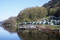 Caravan park by water at Loch Eck in Dunoon Royalty Free Stock Photo