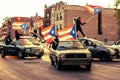 A caravan of Puerto Rican pride on display in Chicago`s Humboldt Park neighborhood Royalty Free Stock Photo