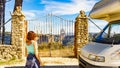 Caravan and Ronda town, Andalusia Spain Royalty Free Stock Photo