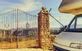 Caravan and Ronda town, Andalusia Spain Royalty Free Stock Photo