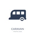 Caravan sign icon. Trendy flat vector Caravan sign icon on white