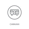 Caravan sign linear icon. Modern outline Caravan sign logo conce