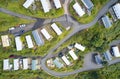 Caravan site park aerial view traveller holiday homes at Cloch site near Wemyss Bay