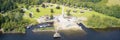 Caravan site park and holiday homes aerial at Loch Tay