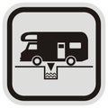 Caravan and sump, black silhouette, vector icon Royalty Free Stock Photo