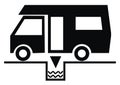 Caravan and sump, web symbol, sign, vector