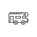 Caravan trailer line icon