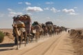 caravan transporting goods from one trade route to another