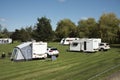 Caravaning campsite in English countryside UK