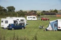 Caravaning campsite in English countryside UK