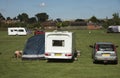 Caravaning campsite in English countryside UK