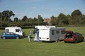 Caravaning campsite in English countryside UK