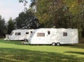 Caravans on camp site Royalty Free Stock Photo