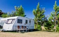 Caravans camping Royalty Free Stock Photo