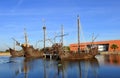 Caravels of Christopher Columbus, La Rabida, Huelva province, Spain Royalty Free Stock Photo