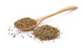 Caraway thai herbs spices in the wood spoon