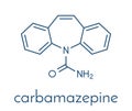 Carbamazepine anticonvulsant and mood stabilizing drug molecule. Used to treat epilepsy convulsions, bipolar disorder and a.