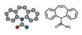 Carbamazepine anticonvulsant and mood stabilizing drug molecule. Used to treat epilepsy (convulsions), bipolar disorder and a