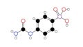 carbarsone molecule, structural chemical formula, ball-and-stick model, isolated image antiprotozoal drug