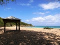 Carbet on the beach of almond trees in Sainte-Rose in Guadeloupe