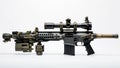 White assault war weapon black military shot sniper gun scope army rifle