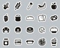 Carbohydrate Food Icons Black & White Sticker Set Big Royalty Free Stock Photo