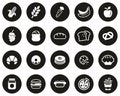 Carbohydrate Food Icons White On Black Flat Design Circle Set Big Royalty Free Stock Photo